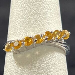 7-Stone Citrine Sterling Silver Ring